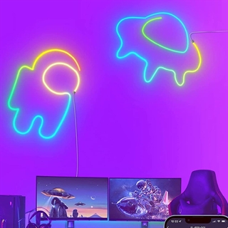 App-styret LED RGB neon strip med fjernbetjening - flere lyseffekter - 3 m, 252 lys